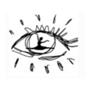 a sketch of a ballerina in an eye